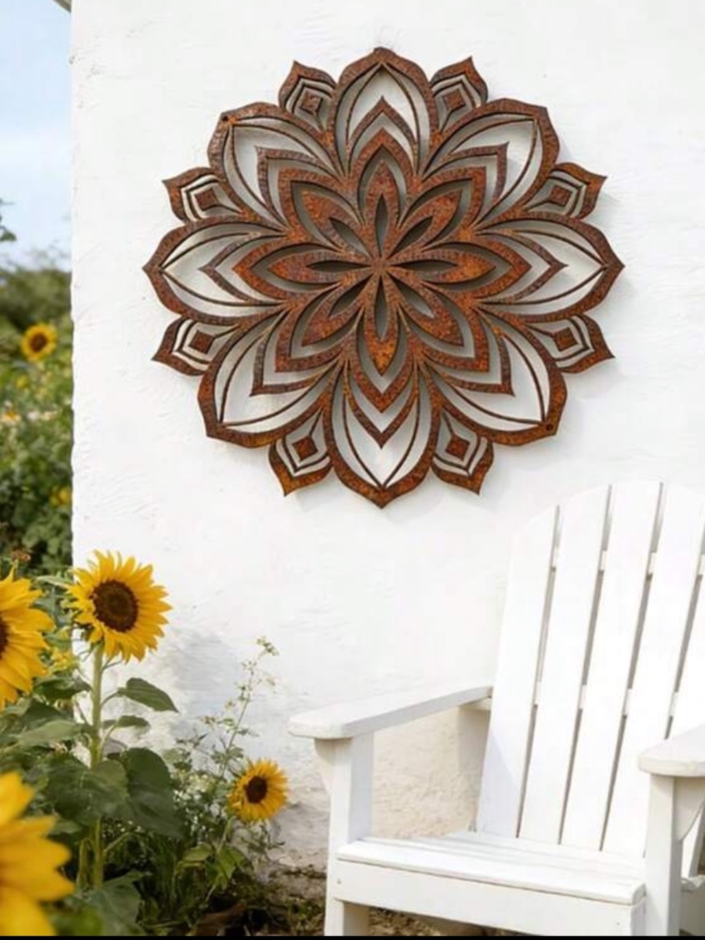 Rustic Bronzed Boho Mandala Wall Decor NEW 🏷️